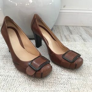 Cole Haan Brown Buckle Heels